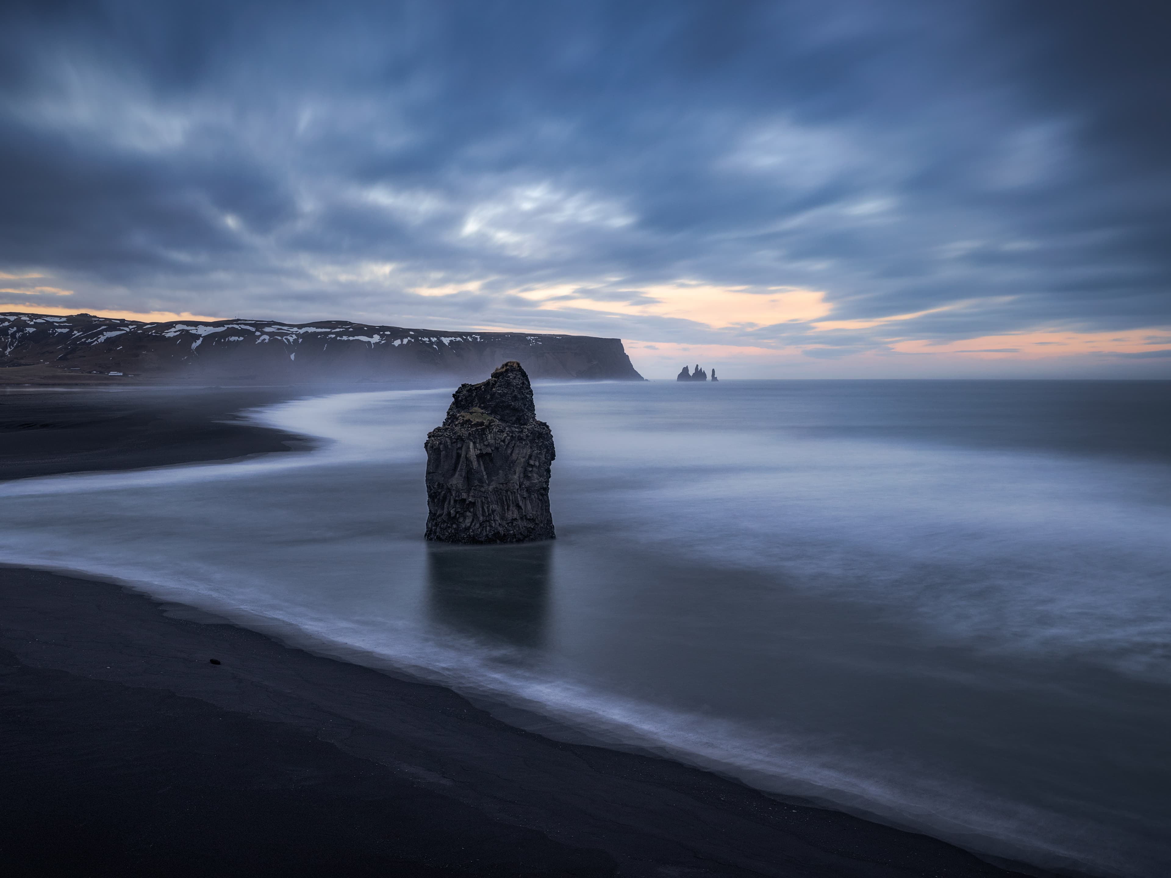 Black Sand Beach in Blue