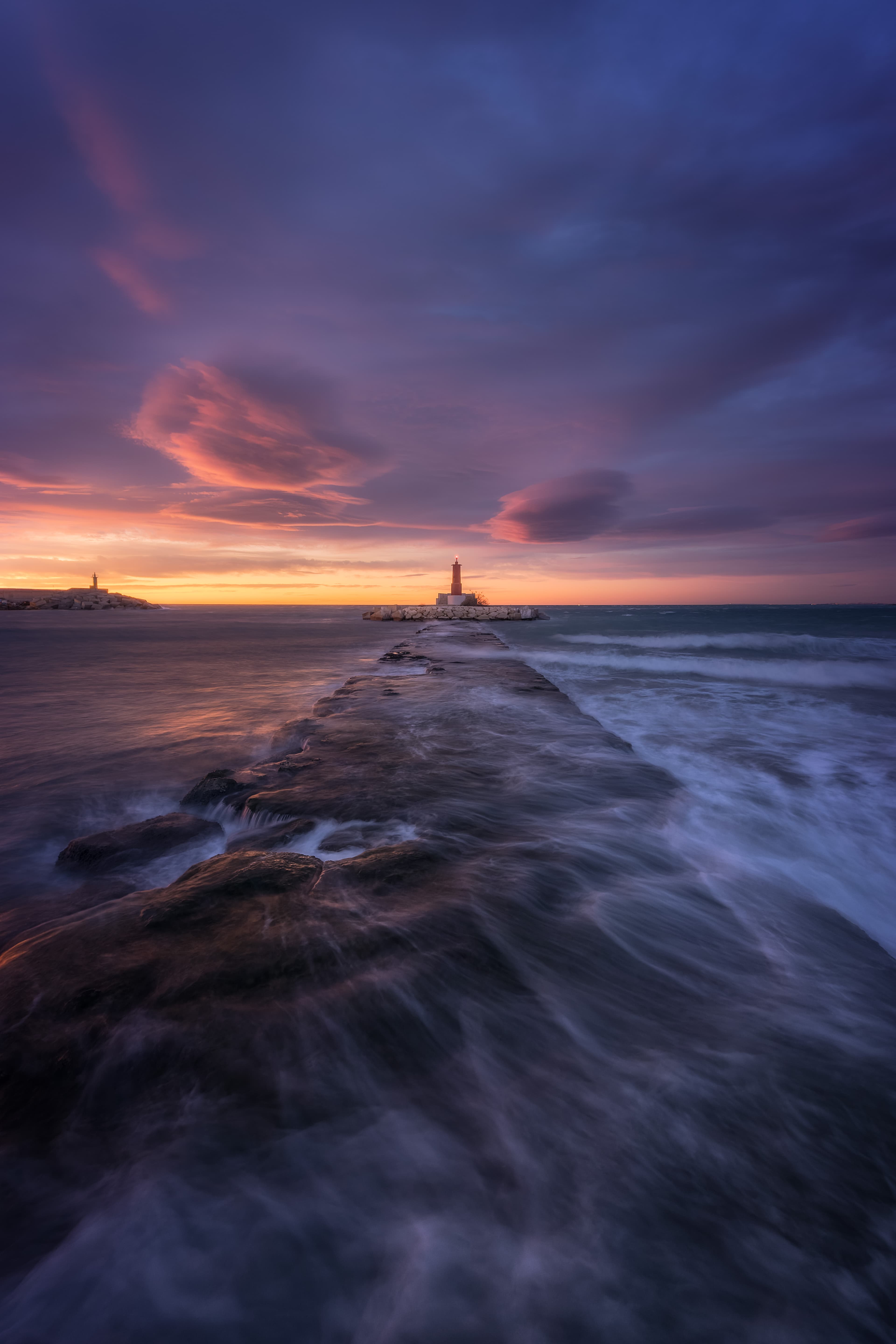 Windy Dawn at the Lighthouse